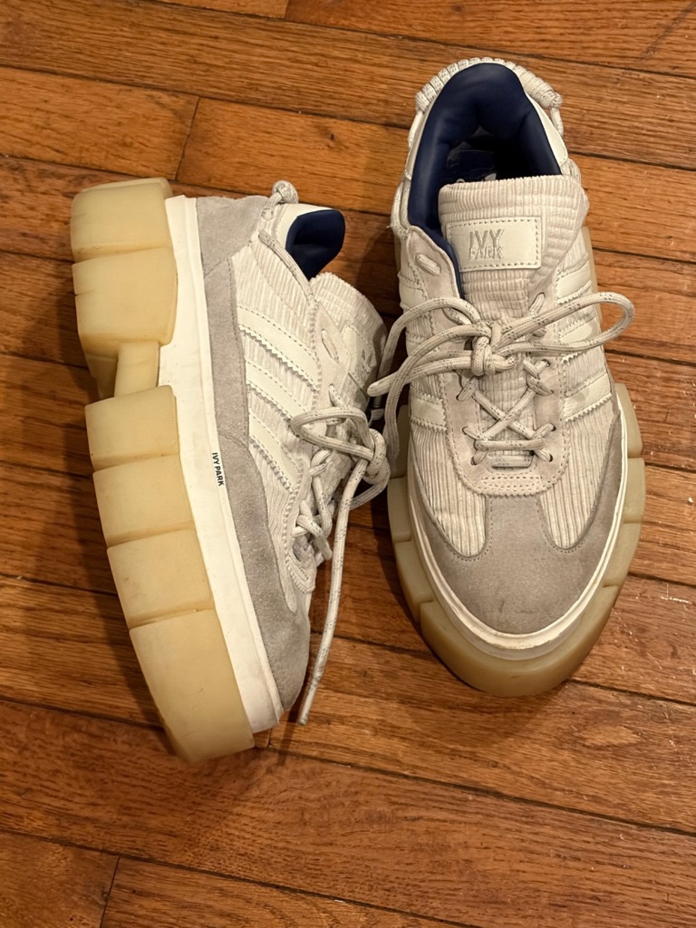 IVY PARK woMen's Platform Trainer in Light Gray and Navy